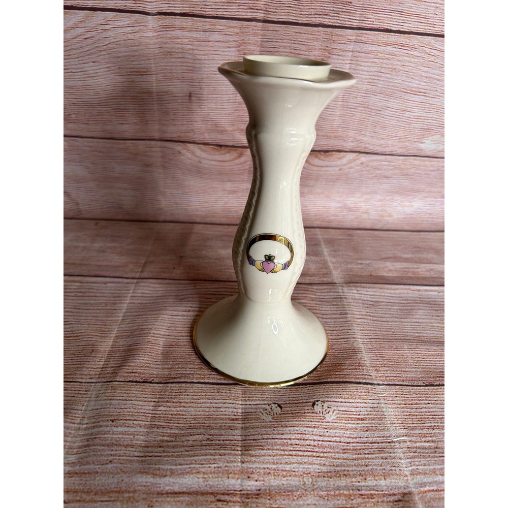 Donegal Parian China Irish Claddagh Candlestick Holder - Picture 4 of 4